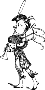 disegno di suonatore di cornamusa