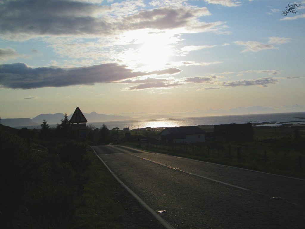 strada panoramica, tramonto