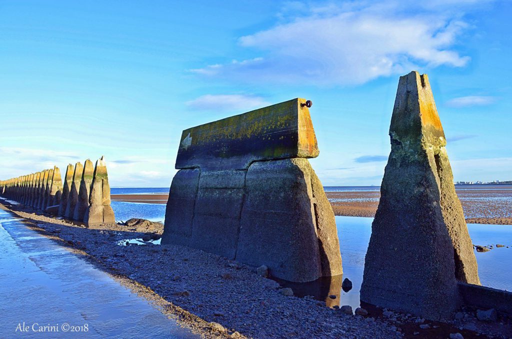 cramond island, scozia in macchina