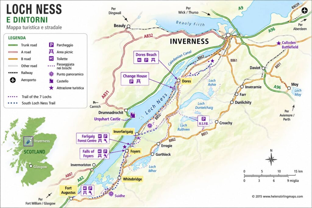 mappa lago di loch ness