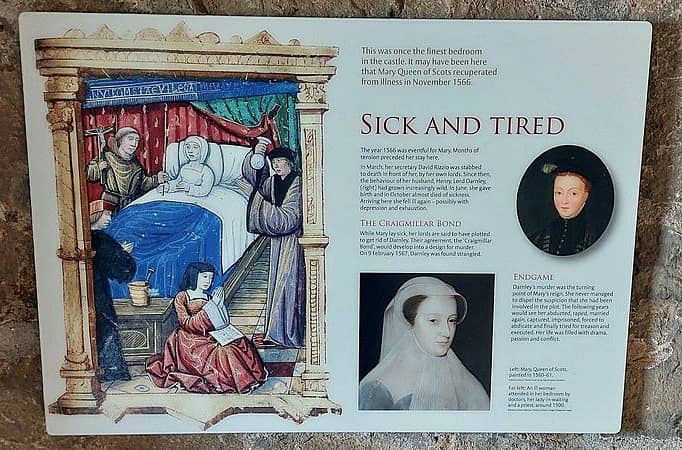 Craigmillar Castle (Scozia): il castello di Mary Stuart e Outlander vicino Edimburgo 14 Pannelli sulla storia di Maria Stuarda a Craigmillar Castle