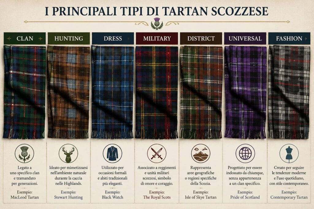 i principali tipi di tartan