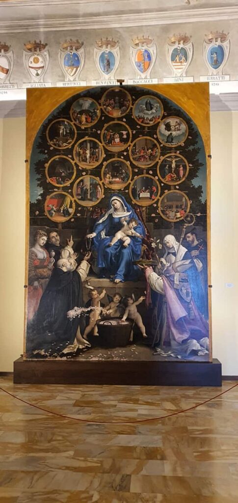 madonna del rosario - lorenzo lotto