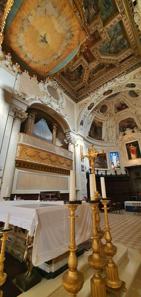 altare papale con baldacchino, cattedrale di san flaviano, chiese recanati