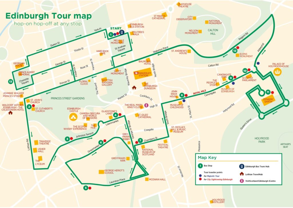 edinburgh tour map