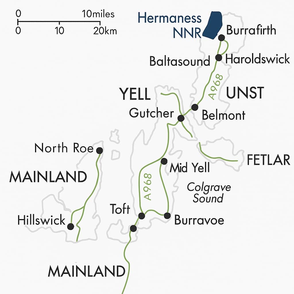 come raggiungere unst e Hermaness
