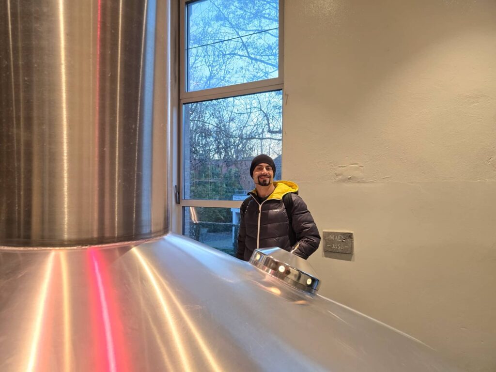 Sala di produzione del birrificio De Halve Maan a Bruges