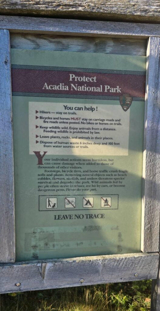 cartello ingresso acadia national park
