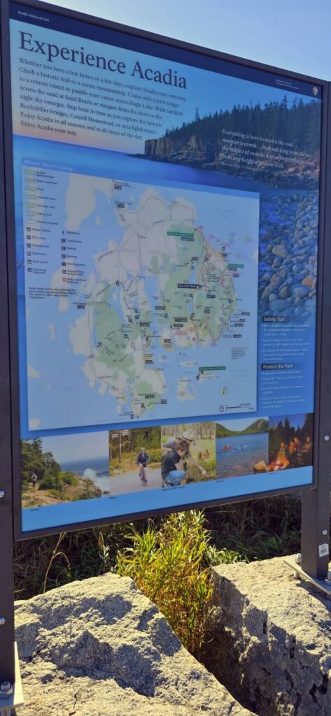 mappa e punti di interesse acadia national park