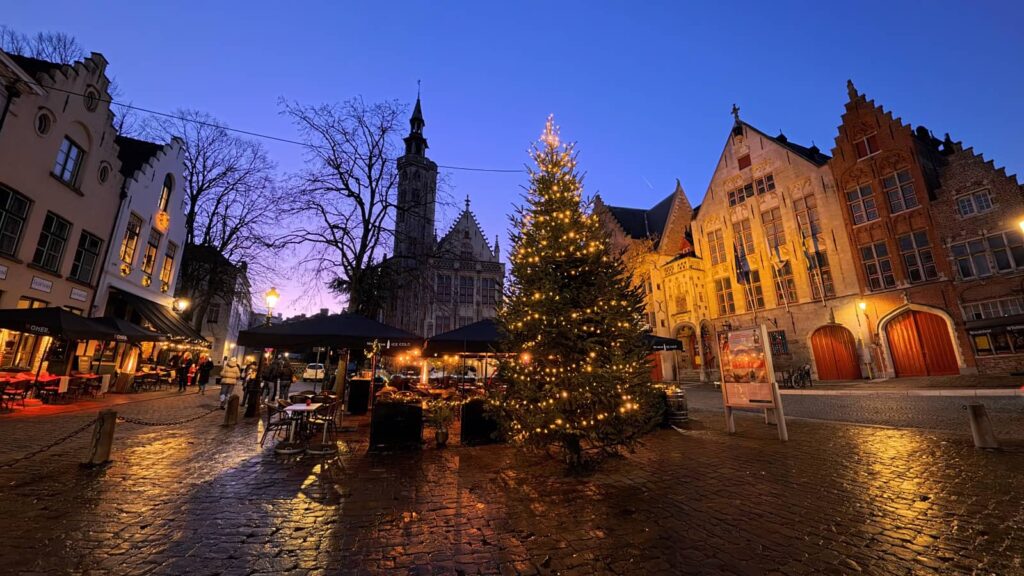 Cosa vedere a Bruges: guida completa alla perla delle Fiandre che ti ruba il cuore 160 Piazza Van Eyck di notte