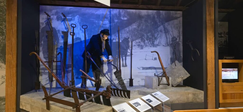 Billings Farm & Museum a Woodstock: visita alla fattoria storica del Vermont 19 billings farm & museum, il taglio del ghiaccio e la conservazione del cibo